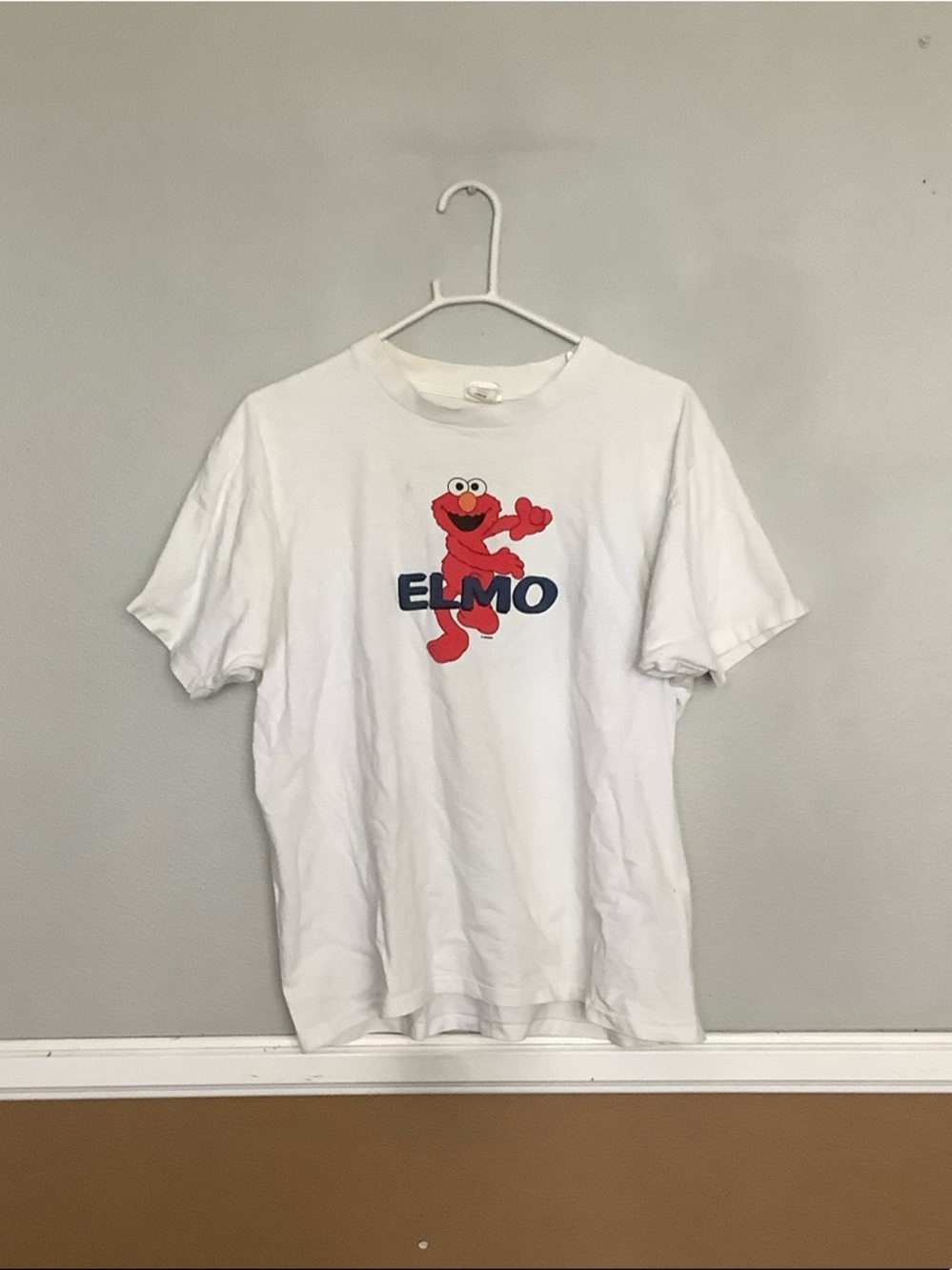 Vintage Single Stitched Sesame Street Elmo Graphic White Tee